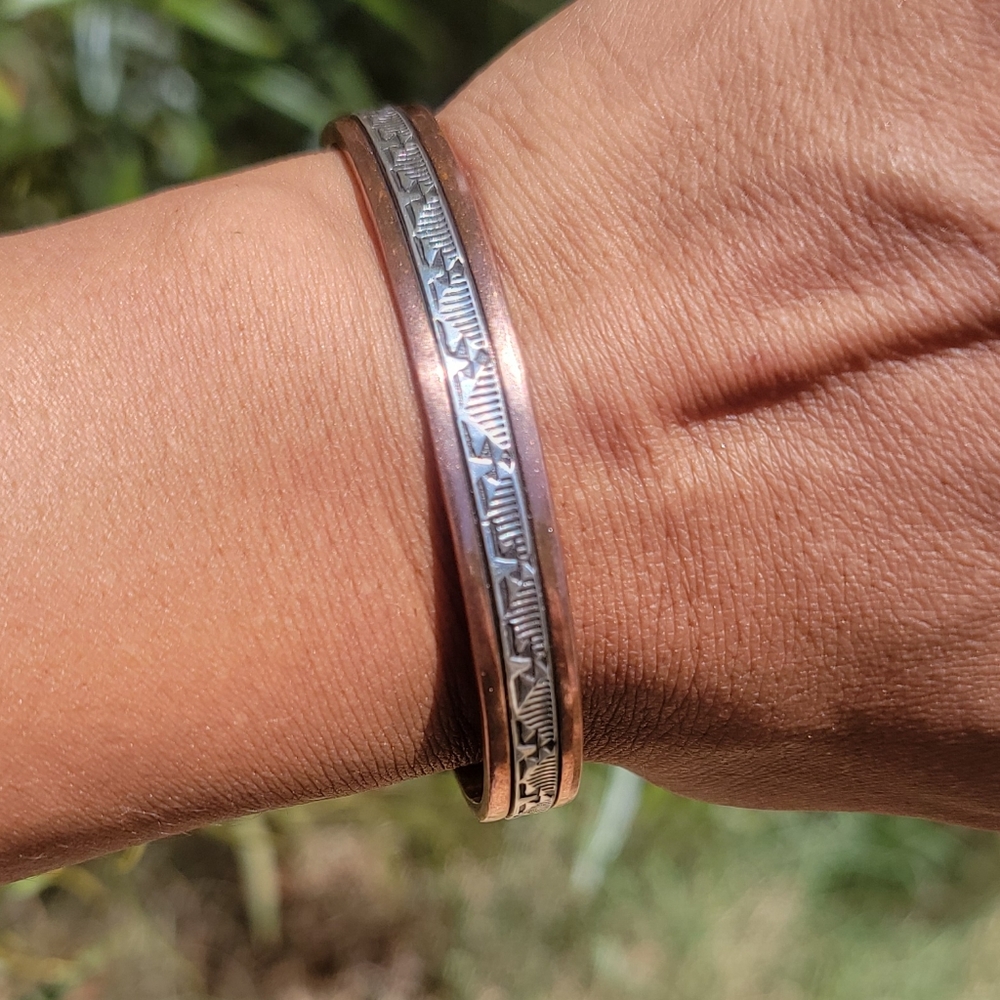 Native American Diné Navajo Randy Secatero & Sylvana Apache sterling silver copp
